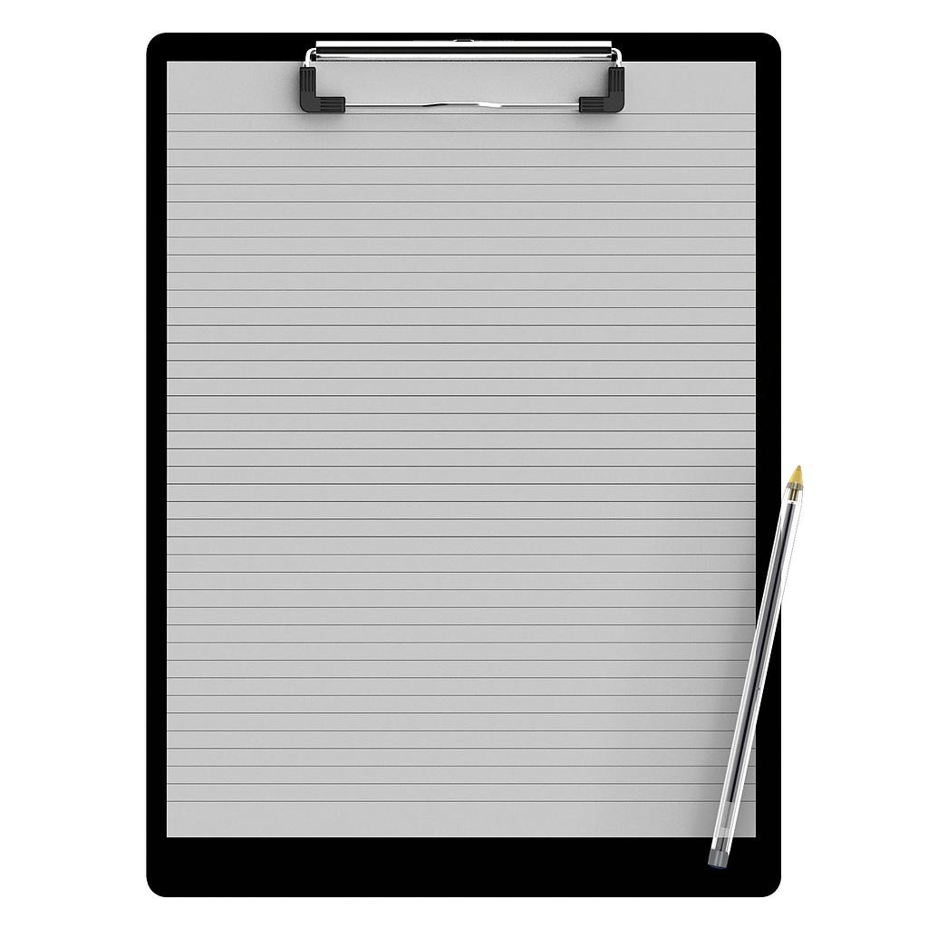 Letter Size 8.5 x 11 Aluminum Clipboard | Black